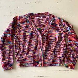 Michelle Mae Colorful Chunky Knit cardigan sweater XL